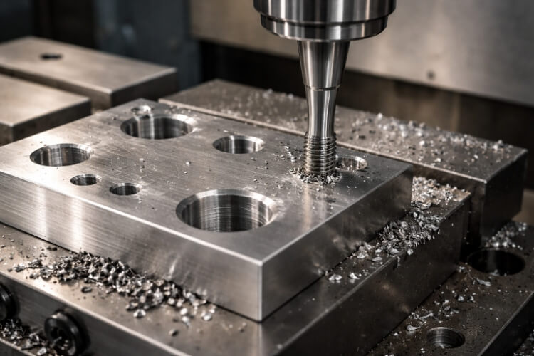 Usinage de trous borgnes en atelier