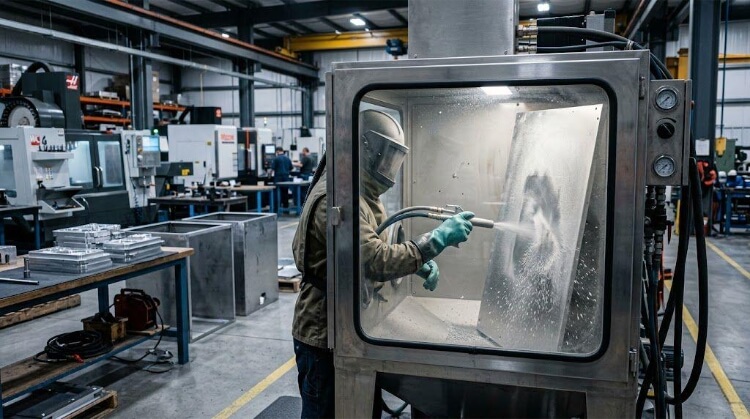 Aluminiumoxid-Sandstrahlen in der industriellen Metallfertigung