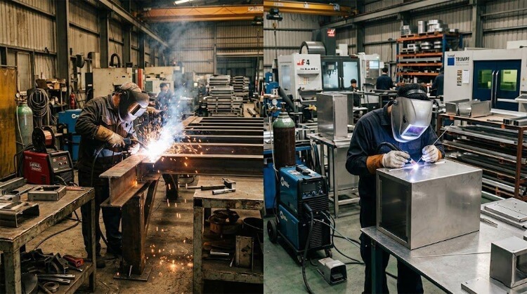 Soldadura MIG frente a TIG en la fabricación de chapas metálicas