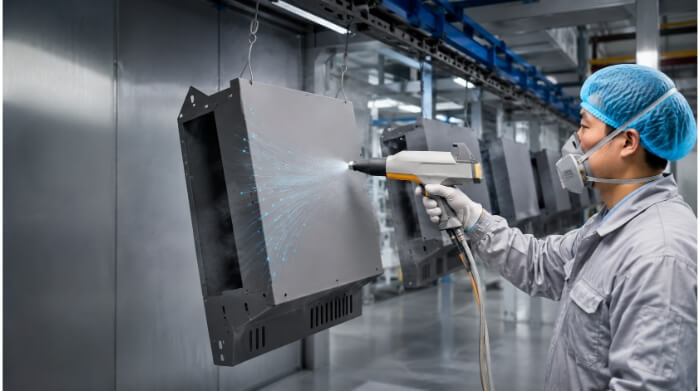 Verniciatura elettrostatica di parti metalliche Rivestimento efficiente e uniforme nella produzione moderna