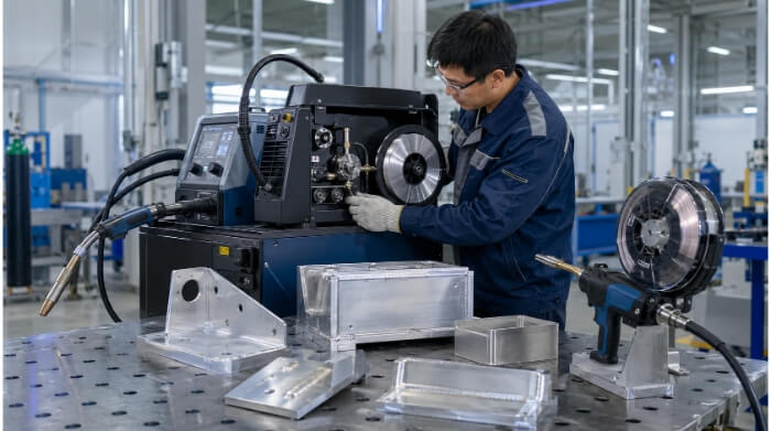 Configuración de la alimentación de alambre para alambre de aluminio blando