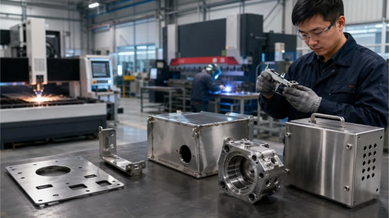 Piezas de acero inoxidable a lo largo de todo el proceso de fabricación