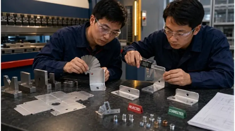 Checking Bend Features on Aluminum Samples