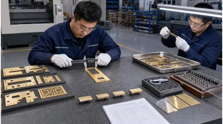 Laser Cut Brass Parts Under Final Inspection