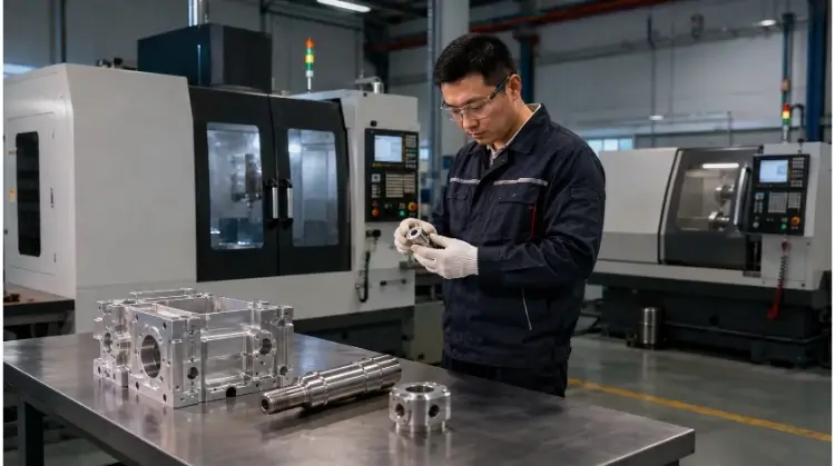 Alloggiamenti fresati e componenti torniti in officina