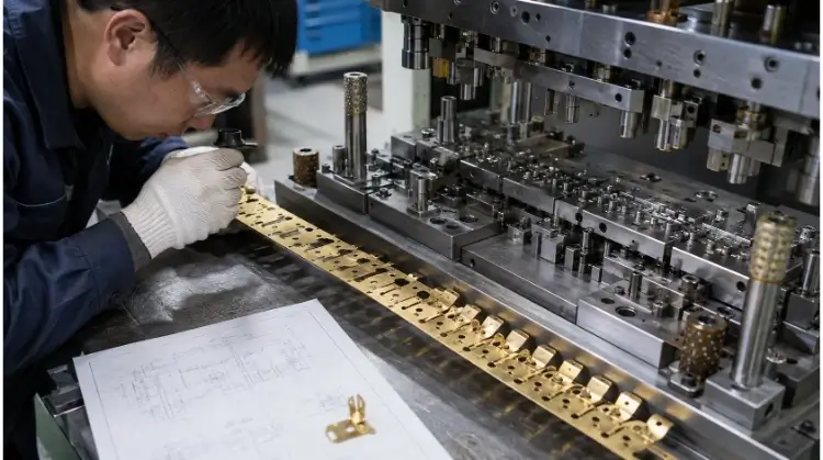 Progressive Strip Beside an Open Production Die