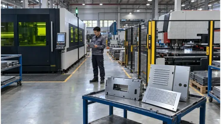 CNC Punching and Laser Cutting in a Sheet Metal Workshop