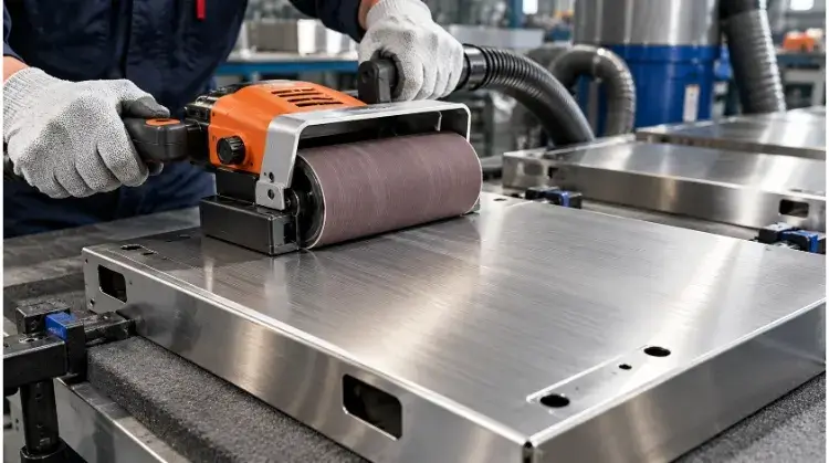 Sanding a Stainless Steel Panel