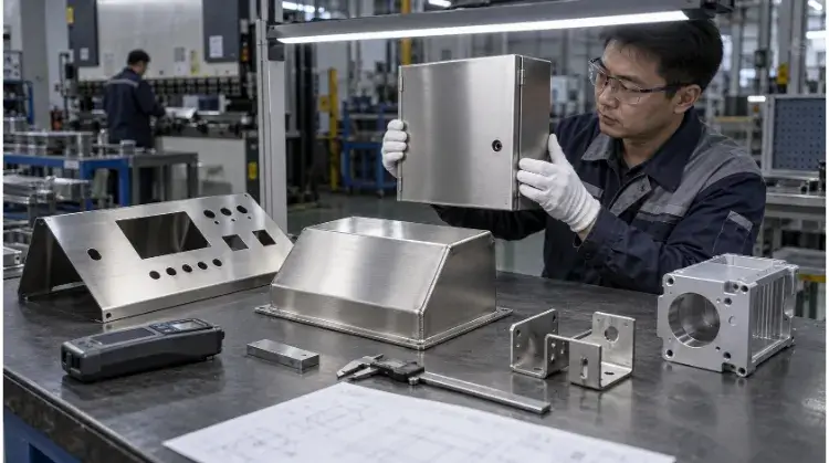 Satin Finished Stainless Steel Enclosure and Metal Parts