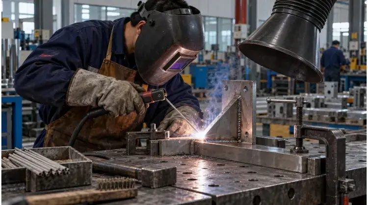 Stick Welding a Stainless Steel Bracket in the Workshop