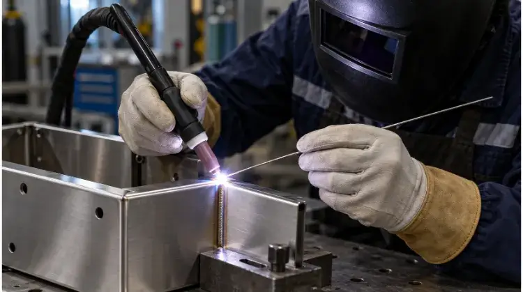 TIG Welding a Stainless Steel Enclosure Corner