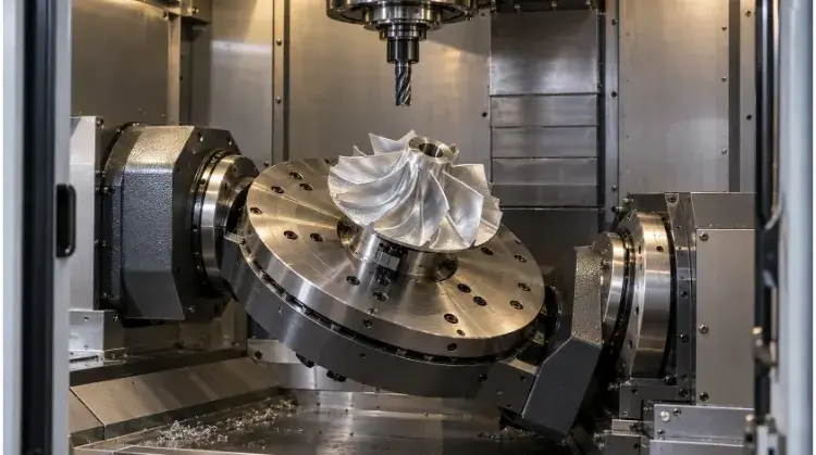 Aluminum Impeller in a Five Axis Machining Center