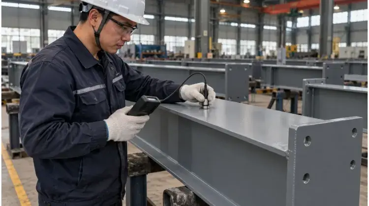 Coating Thickness Check on a Painted Steel Beam