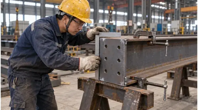 Fabricated Steel Beams and Columns on the Shop Floor