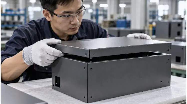 Powder Coated Cover Trial Fit on a Metal Housing