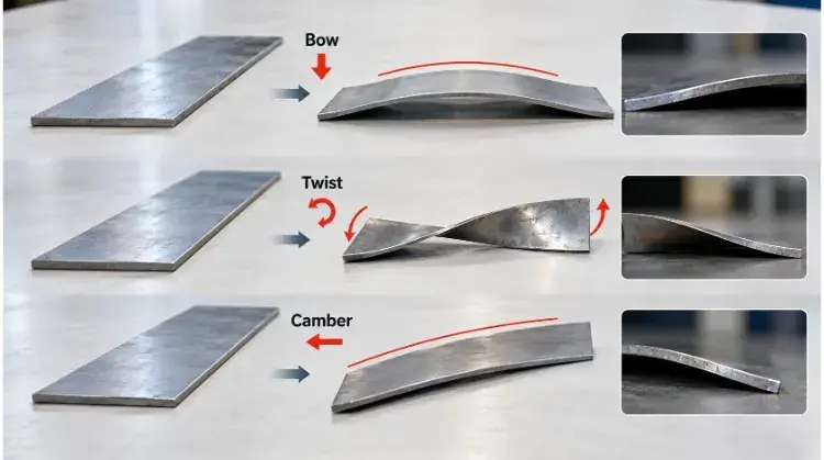 Visualizing Bow, Twist, and Camber in sheared blanks